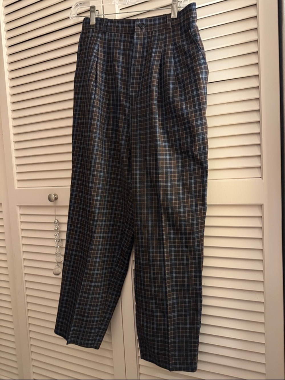 Briggs New York Vintage Plaid Linen Pants EUC Size 8 Runs Small